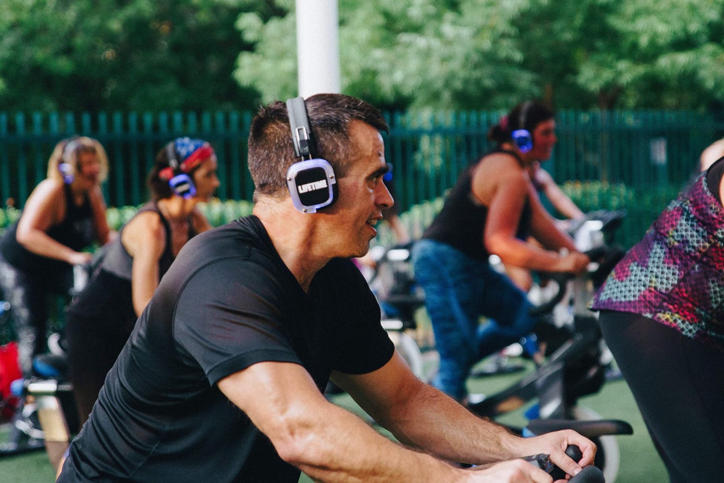 Silent cycling headphone rentals
