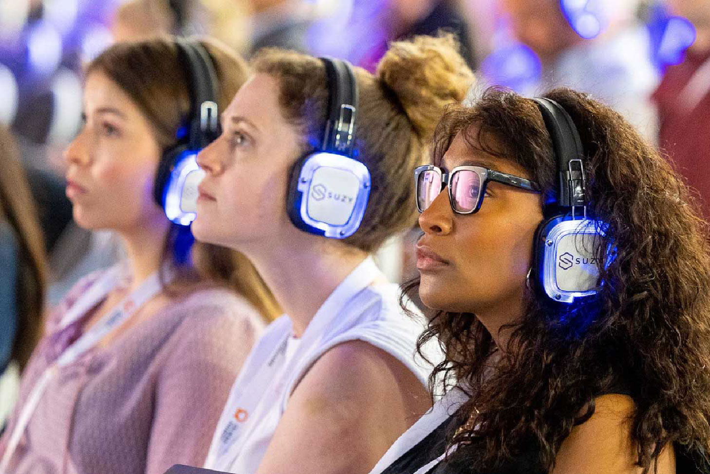 Professionals attending a silent seminar conference