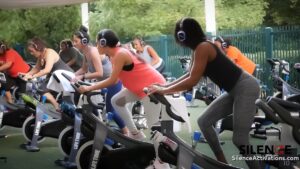 Silent Fitness Headphones for Cycling Classes
