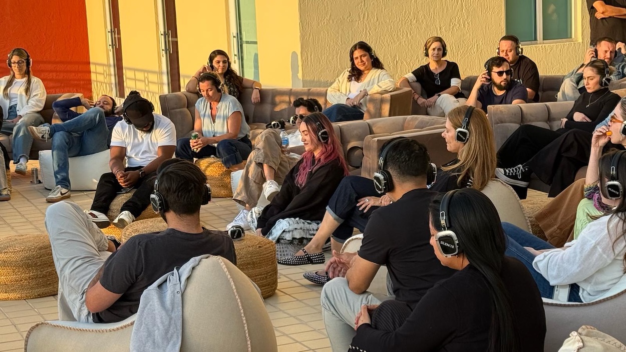 Silent Headphones for Guided Meditation and Listening Event