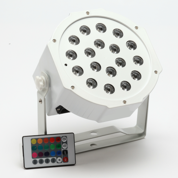 White LED Up Light with multi-color remote for event and wedding lighting