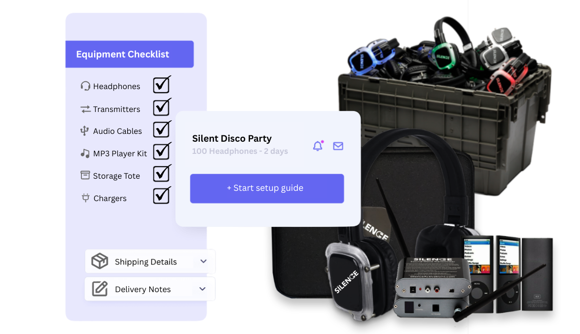 Quick delivery, shipping, and seamless setup options for headphone rentals