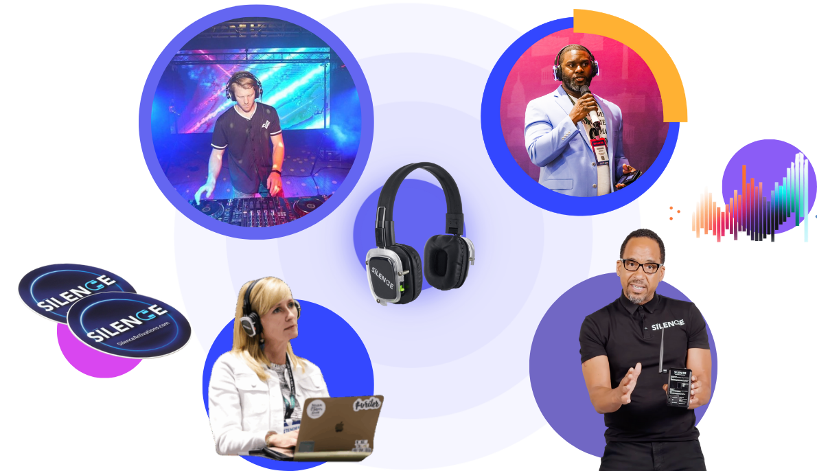 Choose SILENCE for our during event support plus DJs, branding opportunities, and activations.