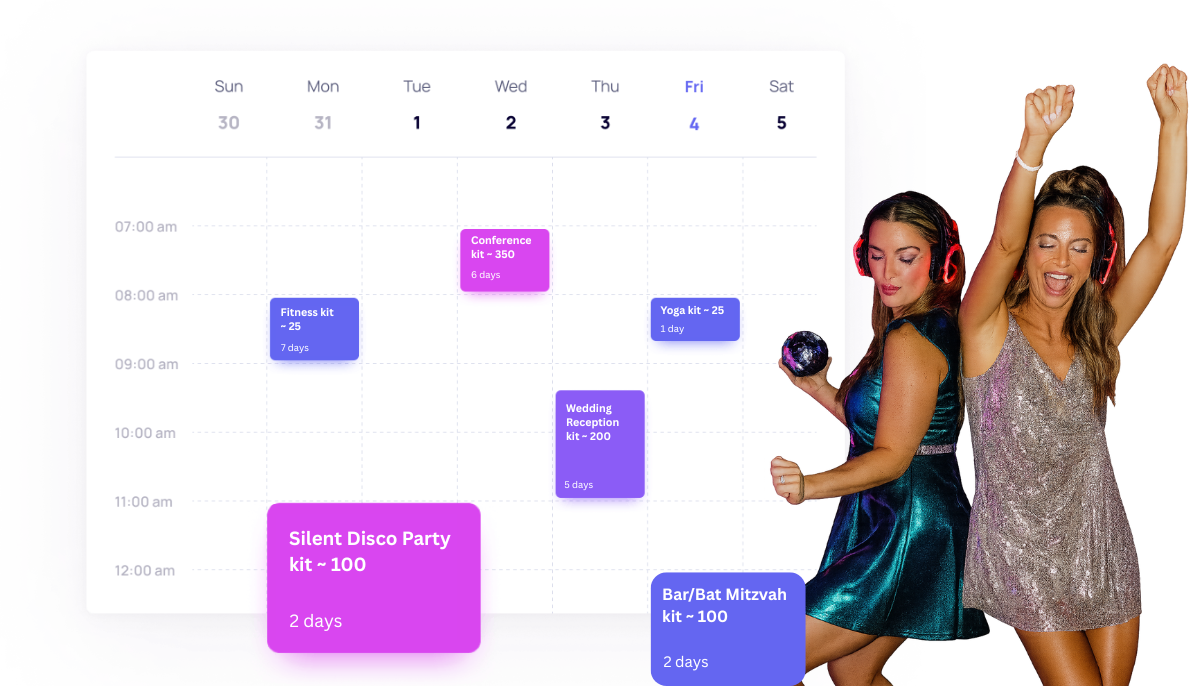 It's easy to schedule, book and rent silent headphones with SILENCE