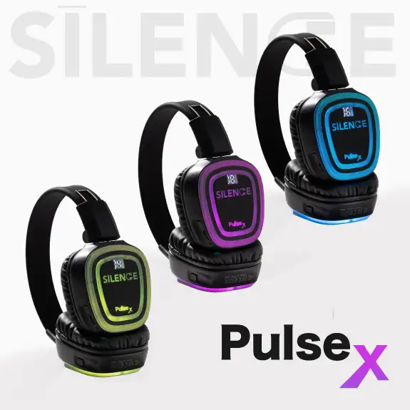 Pulse X 10-Channel LED Silent Disco Headphones