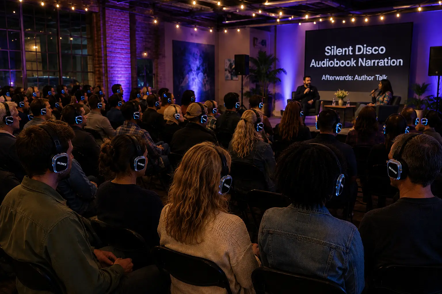 Silent listening event headphone event in Kouts, IN