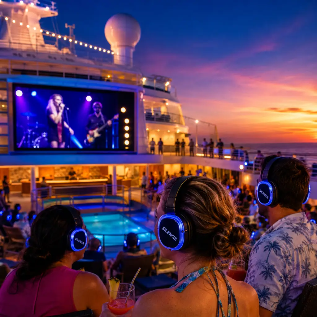 Silent cruise entertainment headphone event in Midland, NC